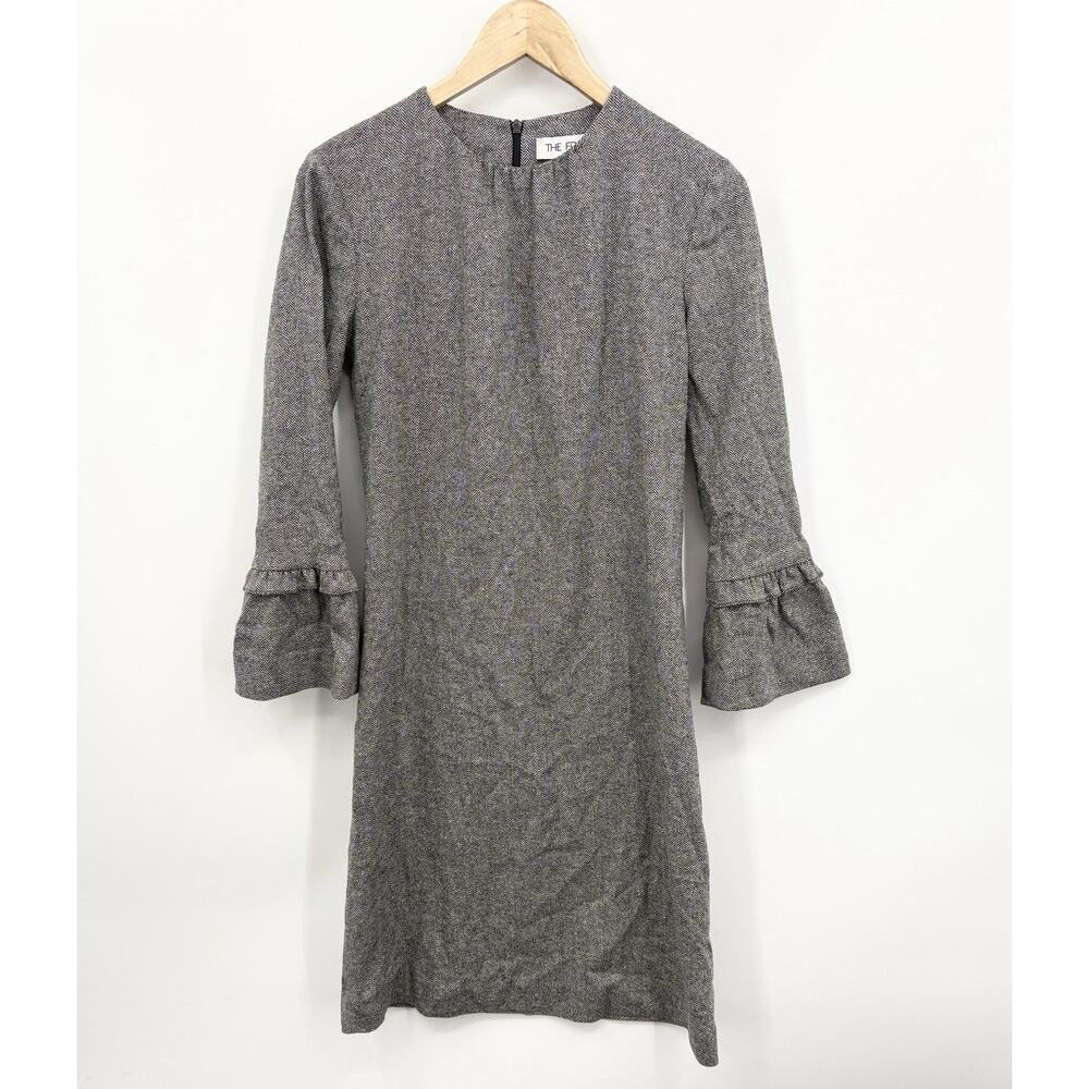 The Fold Dress Womens 8 Knit Wool Silk Flare Sleeve Office Chic Career Classic